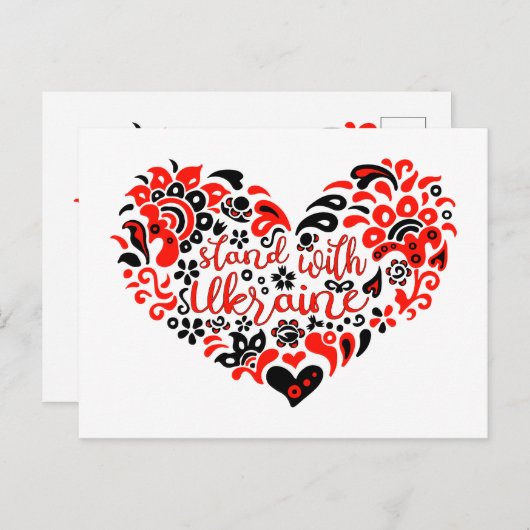 Laat Oekraïne met rust en hart Briefkaart (Voorkant / Achterkant)