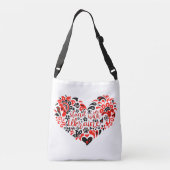 Laat Oekraïne met rust en hart Crossbody Tas (Achterkant)