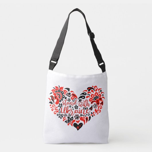 Laat Oekraïne met rust en hart Crossbody Tas (Voorkant)