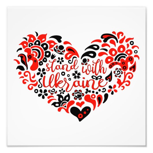 Laat Oekraïne met rust en hart Foto Afdruk (Voorkant)