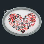 Laat Oekraïne met rust en hart Gesp<br><div class="desc">Folk art illustratie hart en belettering in Oekraïense folklore stijl hart, vorm, zuiverheid, allegorie, vredesteken, vrede symbool, vrede, geen oorlog, stop oorlog, antioorlog, Oekraïne, Oekraïens, etnisch patroon, trots, staat, regering, teken, symbool, vrijheid, nationaal, land, onafhankelijkheid, patroon, etnisch, etnisch, etnisch, volkskunst, folklore, Zelensky, Kiev, Kiev, UA, Patriottisch, Europa, Label, badge, Republic,...</div>