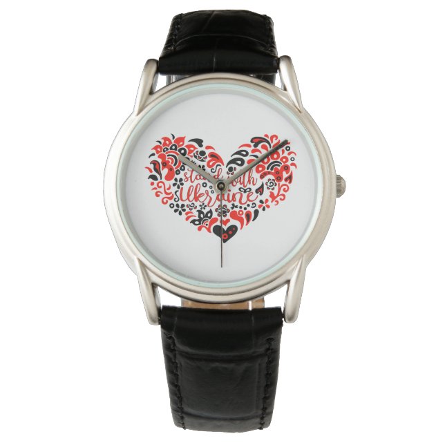 Laat Oekraïne met rust en hart Horloge (Voorkant)