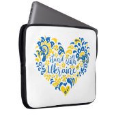 Laat Oekraïne met rust en hart Laptop Sleeve (Voorkant Rechts)