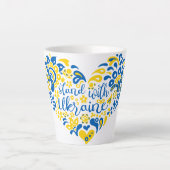 Laat Oekraïne met rust en hart Latte Mok (Voorkant)