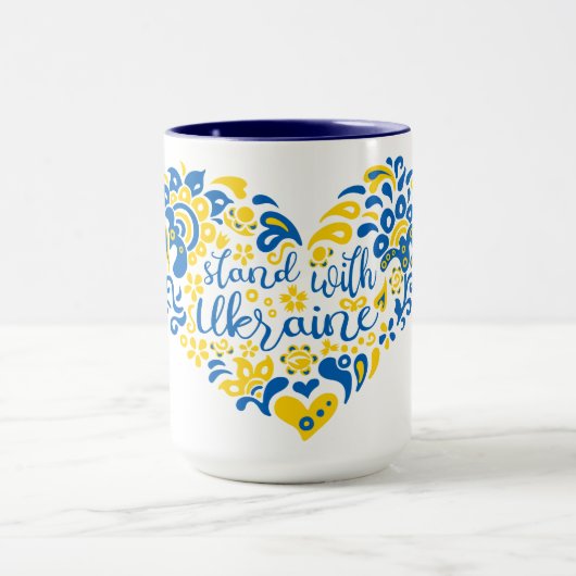 Laat Oekraïne met rust en hart Mok (Midden)