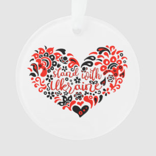 Laat Oekraïne met rust en hart Ornament