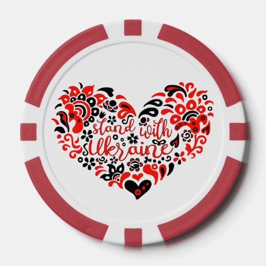Laat Oekraïne met rust en hart Poker Chips (Voorkant)
