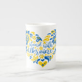 Laat Oekraïne met rust en hart Porselein Kop (Voorkant)