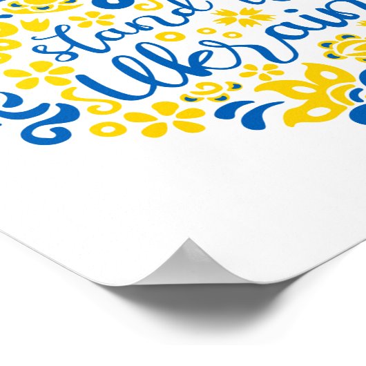 Laat Oekraïne met rust en hart Poster (Hoek)