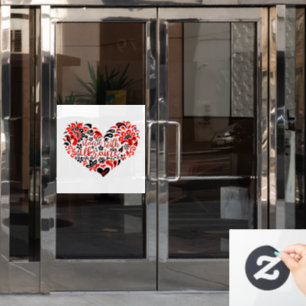 Laat Oekraïne met rust en hart Raamsticker
