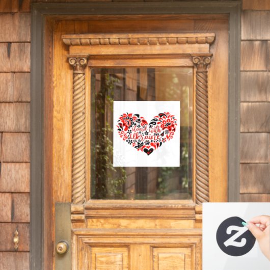 Laat Oekraïne met rust en hart Raamsticker (Huis Deur)