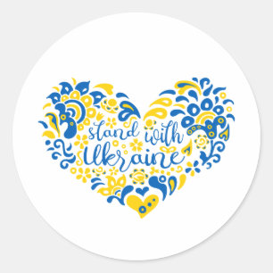 Laat Oekraïne met rust en hart Ronde Sticker