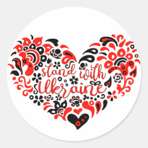 Laat Oekraïne met rust en hart Ronde Sticker