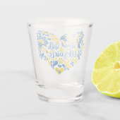 Laat Oekraïne met rust en hart Shot Glas (Achterkant)