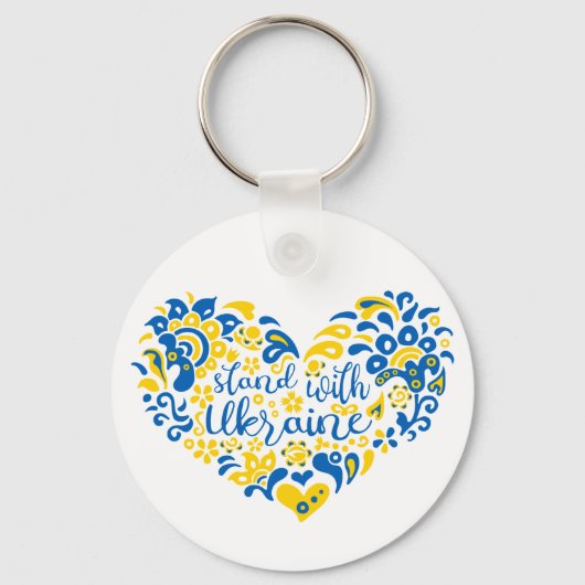 Laat Oekraïne met rust en hart Sleutelhanger (Voorkant)