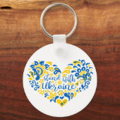 Laat Oekraïne met rust en hart Sleutelhanger (Voorkant)