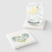 Laat Oekraïne met rust en hart Stenen Onderzetter (Zijkant)