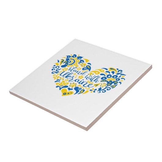 Laat Oekraïne met rust en hart Tegeltje (Zijkant)