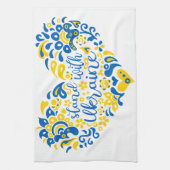 Laat Oekraïne met rust en hart Theedoek (Verticaal)