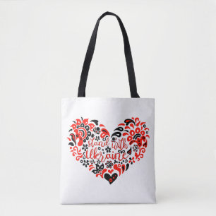 Laat Oekraïne met rust en hart Tote Bag
