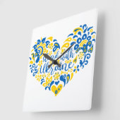 Laat Oekraïne met rust en hart Vierkante Klok (Hoek)