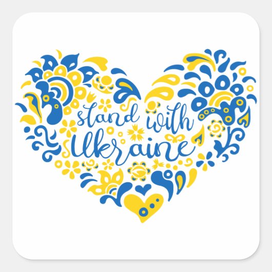 Laat Oekraïne met rust en hart Vierkante Sticker (Voorkant)