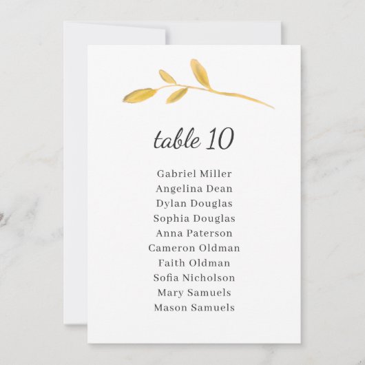 Laat olijven. Kassetnummer met zitplaats Kaart (Voorkant)