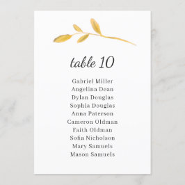 Laat olijven. Kassetnummer met zitplaats Kaart