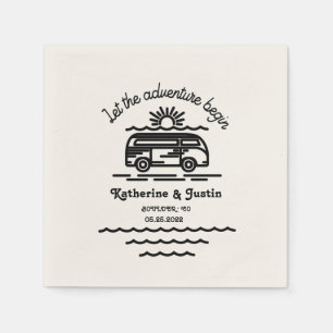 Laat ons avontuur beginnen rustieke bruiloft servet