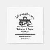 Laat ons avontuur beginnen rustieke bruiloft servet (Voorkant)