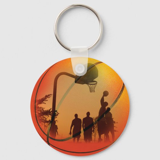 Laat ons Basketball spelen Sleutelhanger (Achterkant)