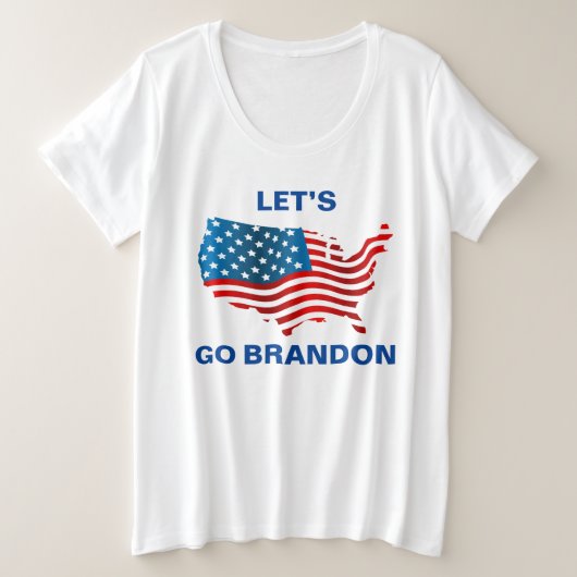 Laat ons Brandon Plus-formaat gaan Grote Maat T-shirt (Design voorkant)