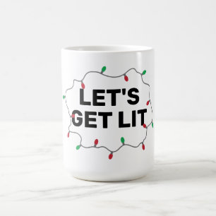 Laat ons de Lit Funny Quote kerstvakantie Kantoor  Koffiemok