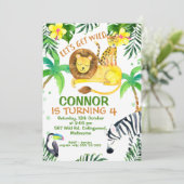 Laat ons de uitnodiging van Wild Birthday ontvange (Staand voorkant)