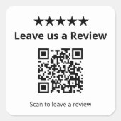 Laat ons een beoordeling achter QR-code | Klantbeo Vierkante Sticker (Voorkant)