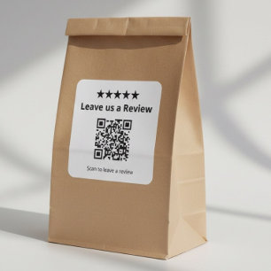 Laat ons een beoordeling achter QR-code   Klantbeo Vierkante Sticker