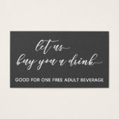 Laat ons een Drink kopen, Drink Tickets instellen Visitekaartje (Voorkant)