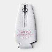 Laat ons een Flamingo vrijgezellenfeest geven Flesjeskoeler (Achterkant)