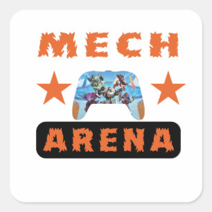 Laat ons een geweldige strijd afspelen Mech Aren Vierkante Sticker