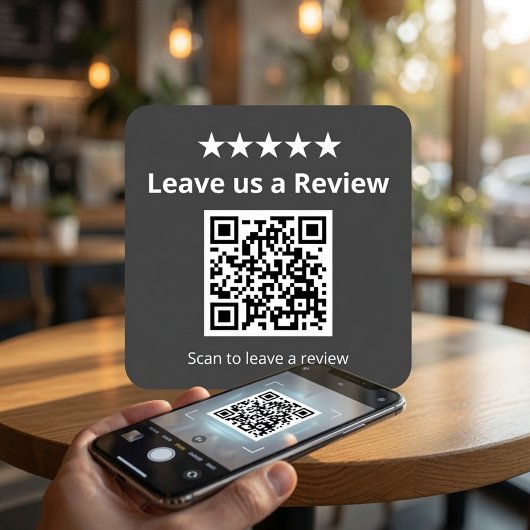 Laat ons een recensie achter QR-code sticker op ma