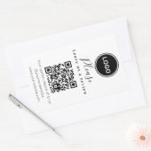 Laat ons een review achter | QR-code Modern Visite Rechthoekige Sticker (Envelop)