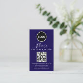 Laat ons een review achter | QR-code Modern Visite Visitekaartje (Staand voorkant)