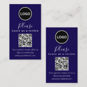 Laat ons een review achter | QR-code Modern Visite Visitekaartje (Voorkant / Achterkant)
