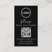 Laat ons een review achter | QR-code Modern Visite Visitekaartje (Achterkant)
