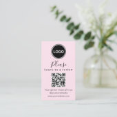 Laat ons een review achter | QR-code Modern Visite Visitekaartje (Staand voorkant)
