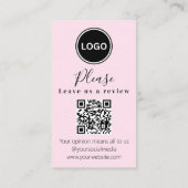 Laat ons een review achter | QR-code Modern Visite Visitekaartje (Achterkant)