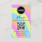 Laat ons een review achter | QR-code Modern Visite Visitekaartje (Voorkant)