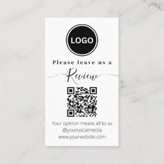 Laat ons een review achter | QR code Modern Visitekaartje