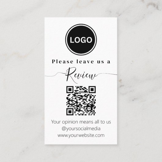 Laat ons een review achter | QR code Modern Visitekaartje (Achterkant)