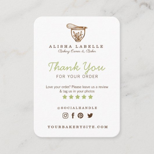 Laat ons een Review en Label op sociale media staa Informatiekaartje (Voorkant)